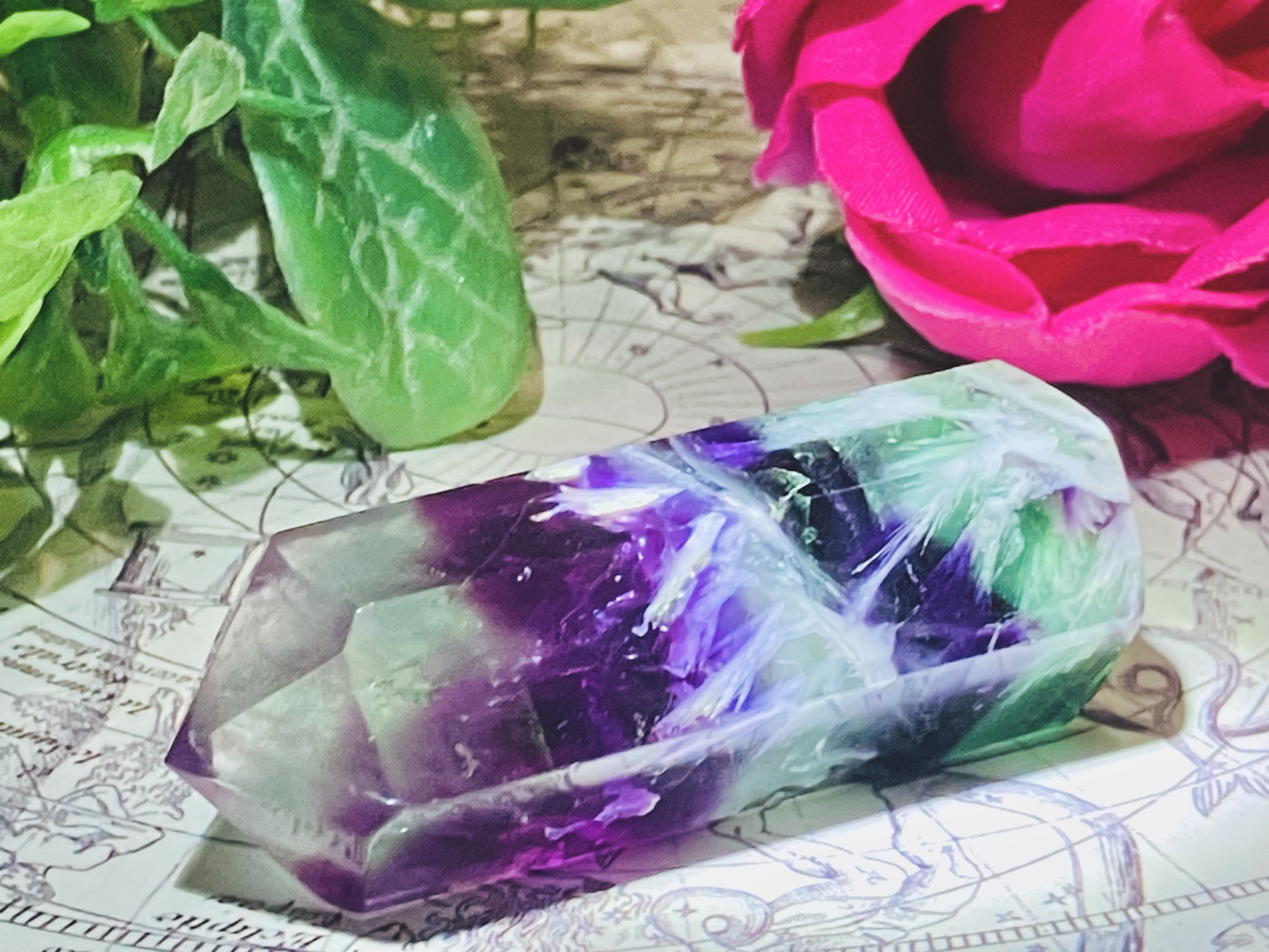 エンジェルフェザー　フローライト　マルチカラー　蛍石　ポイント　原石