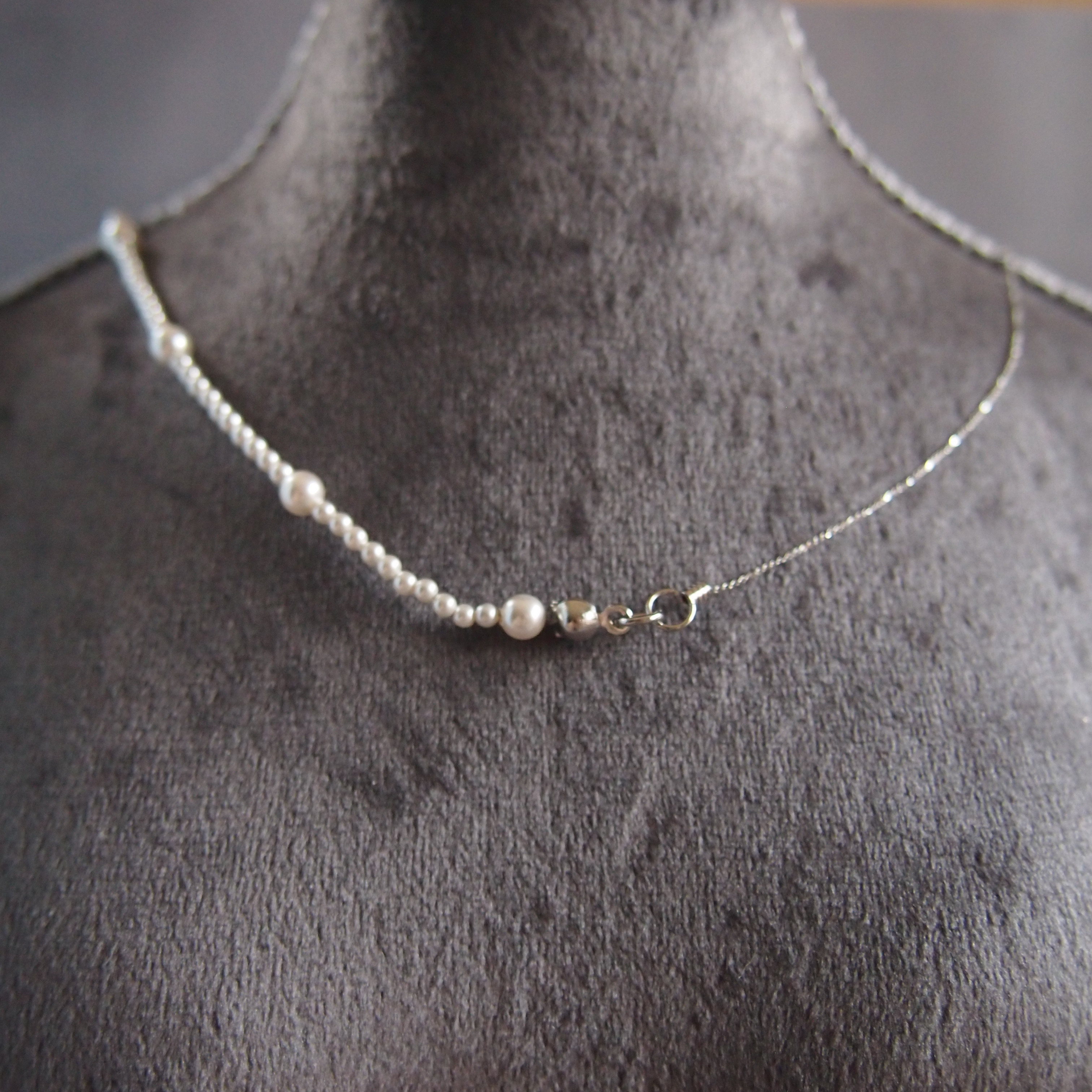 パール×華奢チェーンネックレス