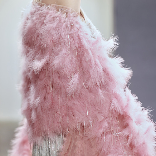 秋冬限定 ファーストール ピンク グレー DIY 肩飾り ドレス