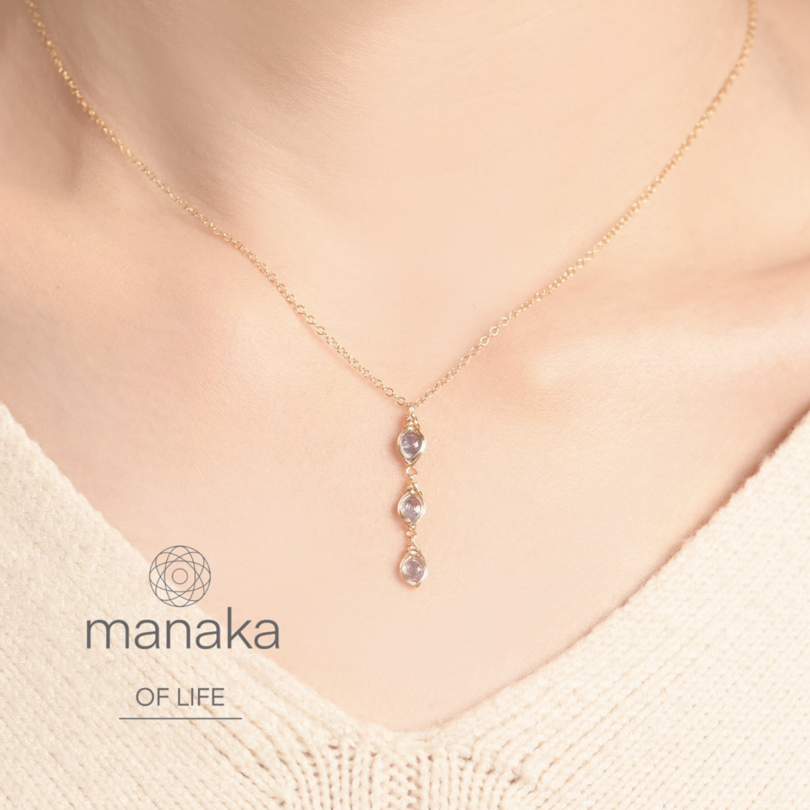 タンザナイト ワイヤーラッピング ネックレス 14kgf 天然石 送料無料でお届けします