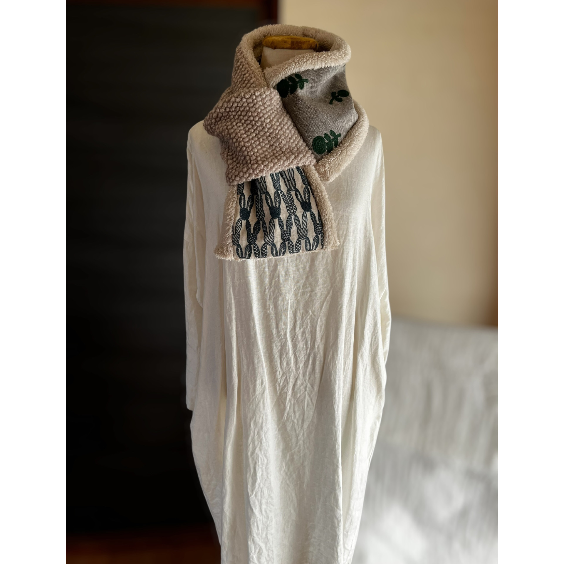 【マフラータイプ】pomppia・bonheurのネックウォーマー  ミナペルホネン生地使用