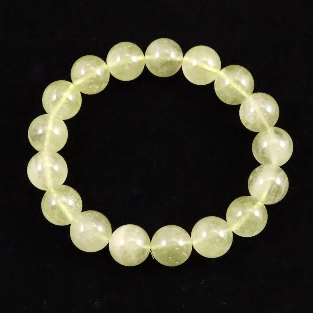 リビアングラス クリストバイライト内包 12.5mm玉 ブレスレット 38.4g #66443