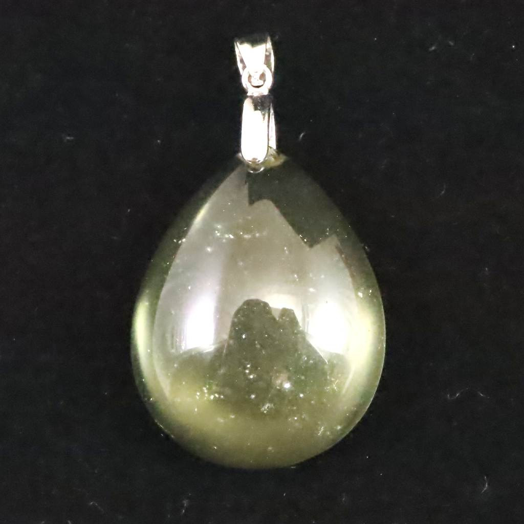 リビアンデザートグラス 29mmドロップ ペンダント 8.3g  #19919