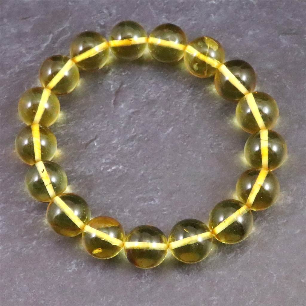 天然琥珀 バルティックアンバー 虫入り　アンバー  12mmブレスレット 16.8g #52526