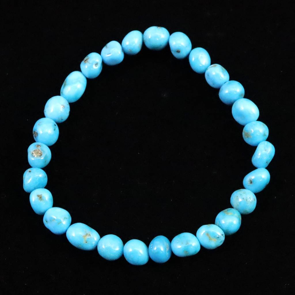スリーピングビューティ鉱山産ターコイズ  タンブル ブレスレット 9.0g #65922