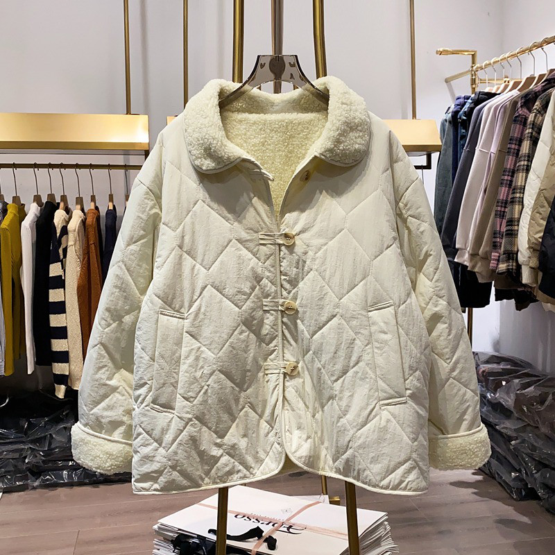 レディース 中綿ジャケット ボア襟 無地 厚手 防寒 アウター トップス