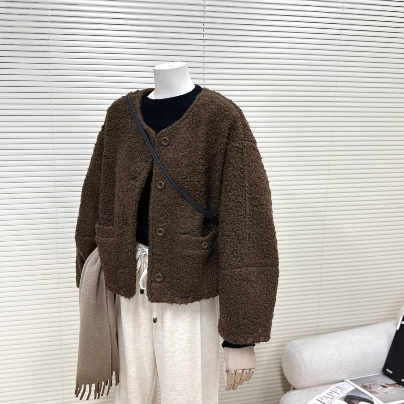 【冬支度新作】コート、レディース、 モコモコテディコート、厚手コート、秋冬コート、個性的、防寒対策