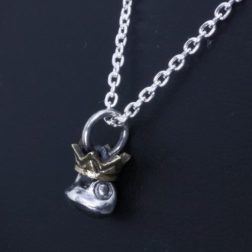 ペンダント ネックレス メンズ シルバー ： 龍頭 王 蛙 玉 ペンダント