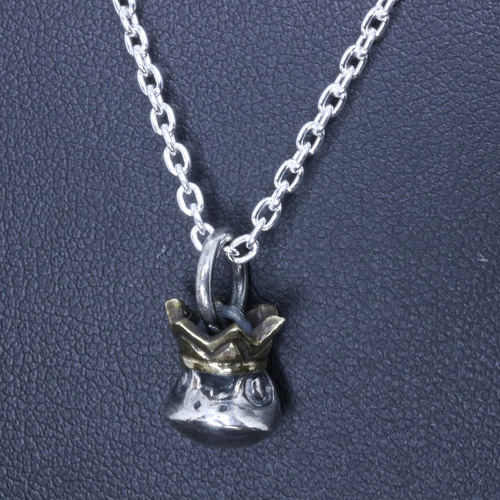 ペンダント ネックレス メンズ シルバー ： 龍頭 王 蛙 玉 ペンダント