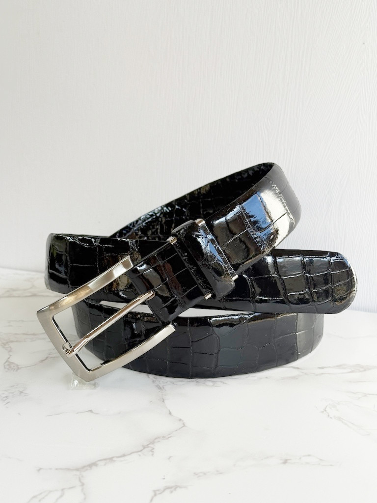 日本製　クロコダイル　無双　３５ｍｍ巾　VIP上質　ベルト　ワニ革　フリーサイズ　エキゾチックレザー