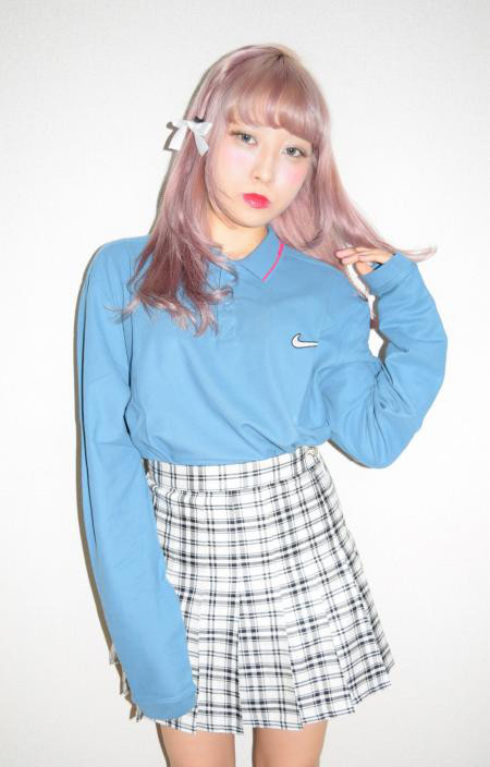【全2色】NIKE SWOOSH BIG POLO-SHIRTS　ニット・セーター　水色　ガーリー