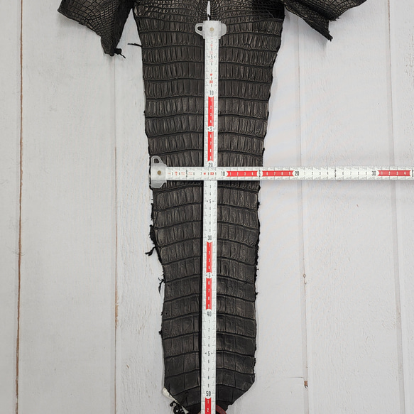 ワニ革 クロコ 半艶マット  黒　No.C009007 6枚目の画像