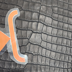 ワニ革 クロコ 半艶マット  黒　No.C009007 11枚目の画像