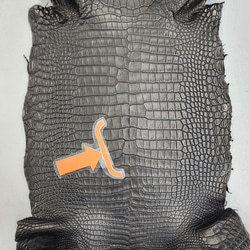 ワニ革 クロコ 半艶マット  黒　No.C009007 9枚目の画像