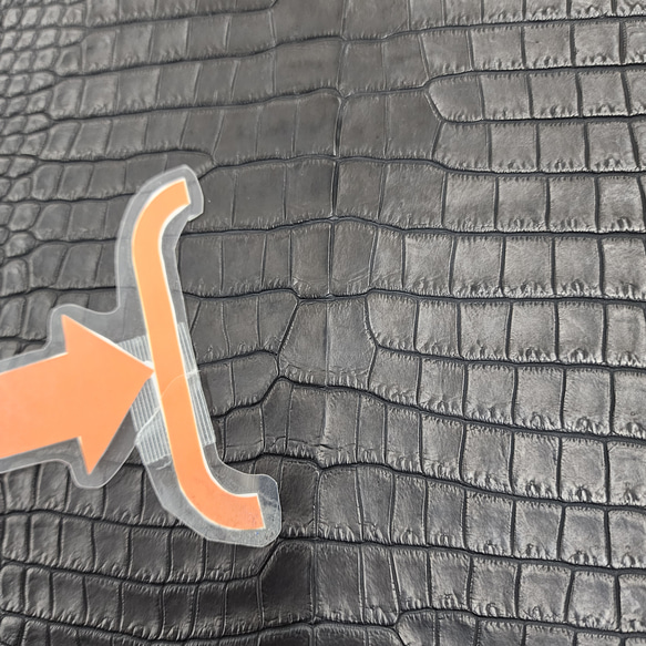 ワニ革 クロコ 半艶マット  黒　No.C009007 10枚目の画像