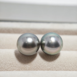 天然南洋白蝶真珠 12.7mm プラチナ ピアス ピアス（スタッド・一粒