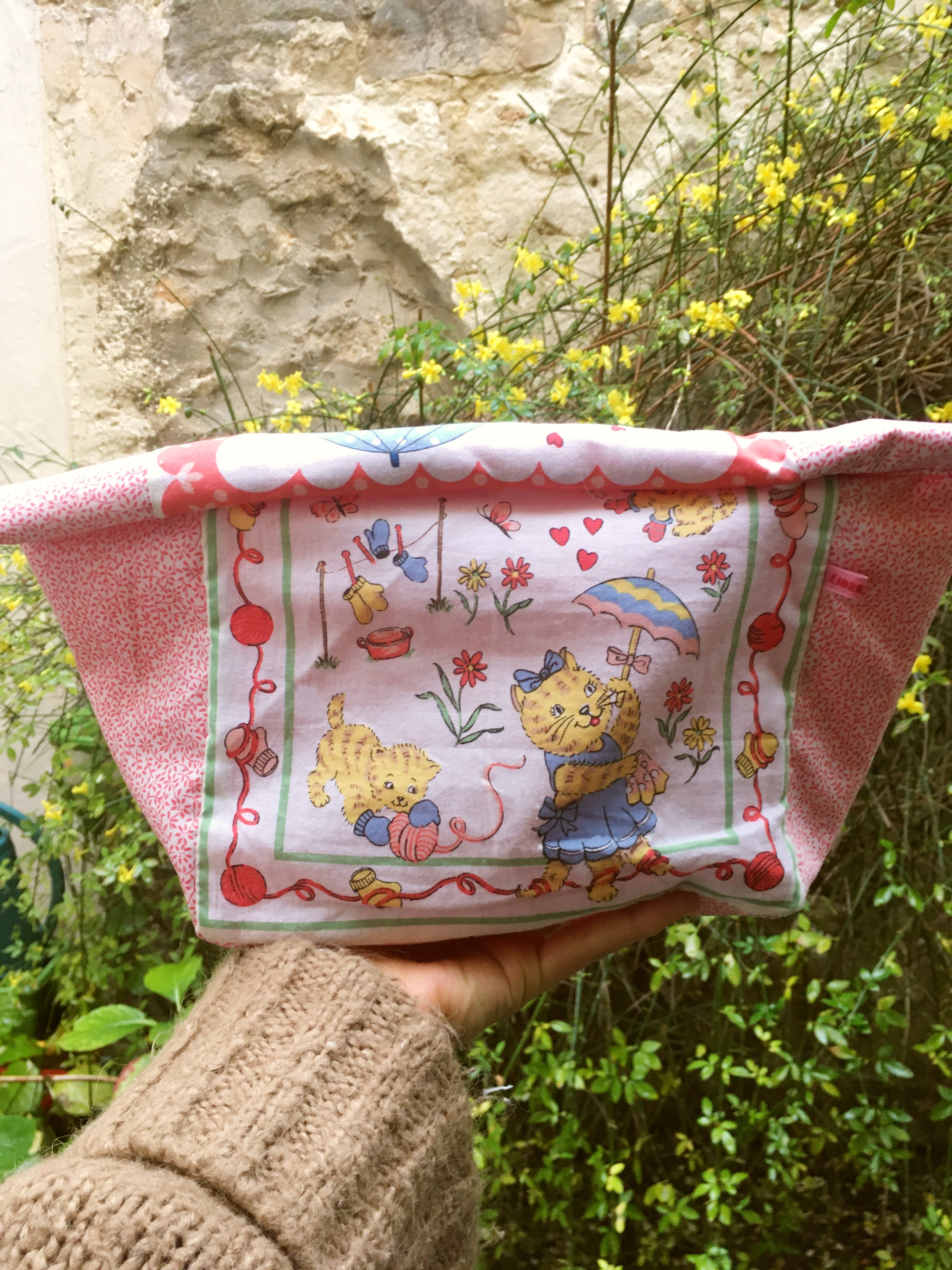 防水洗面ポーチ ピンク フランス製