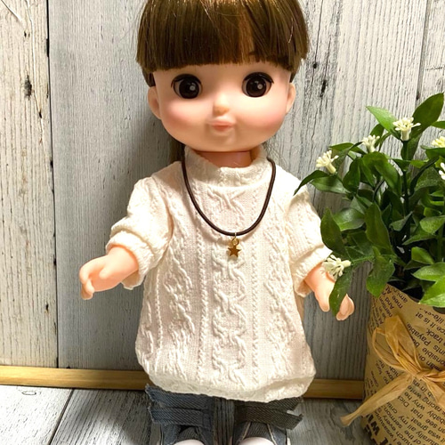 メルちゃんソランちゃん♡アランニット風のワンピース⭐︎星の