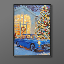 絵画。原画【クリスマスを迎えて可愛い熊ちゃん】 絵画 アカザ麦 通販