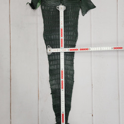 ワニ革　クロコ  半艶マット  ダークキプロス　No.C008771 7枚目の画像