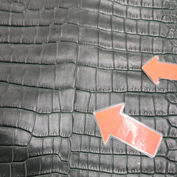 ワニ革　クロコ  半艶マット  ダークキプロス　No.C008771 13枚目の画像