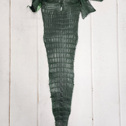 ワニ革　クロコ  半艶マット  ダークキプロス　No.C008771 5枚目の画像