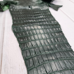 ワニ革　クロコ  半艶マット  ダークキプロス　No.C008771 15枚目の画像