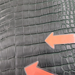 ワニ革　クロコ  半艶マット  ダークキプロス　No.C008771 12枚目の画像