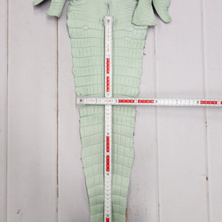 ワニ革 クロコ 半艶マット  ミントグリーン　No.C008616 7枚目の画像