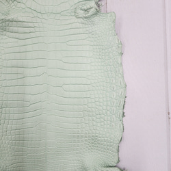 ワニ革 クロコ 半艶マット  ミントグリーン　No.C008616 13枚目の画像