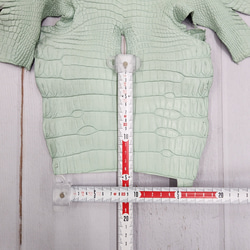 ワニ革 クロコ 半艶マット  ミントグリーン　No.C008617 7枚目の画像