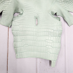 ワニ革 クロコ 半艶マット  ミントグリーン　No.C008617 5枚目の画像