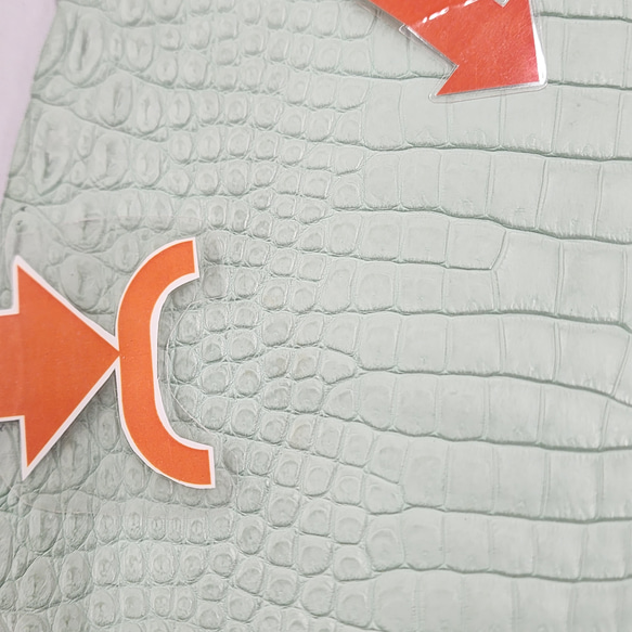 ワニ革 クロコ 半艶マット  ミントグリーン　No.C008617 11枚目の画像