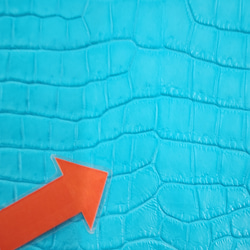 ワニ革 クロコ 半艶マット  セルリアンブルー　No.C008564 12枚目の画像