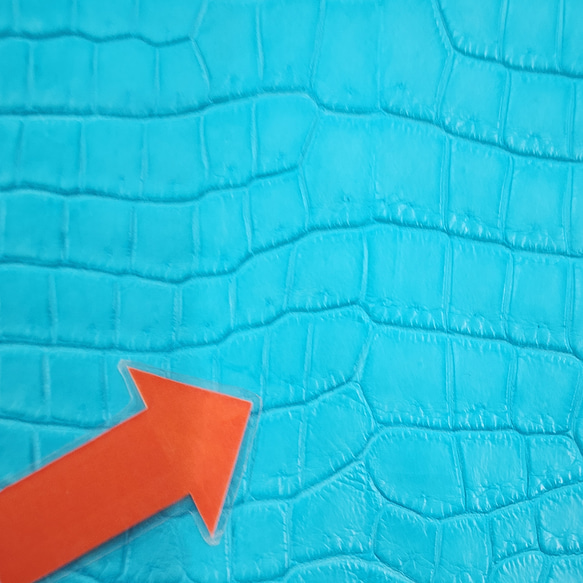 ワニ革 クロコ 半艶マット  セルリアンブルー　No.C008564 12枚目の画像