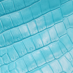 ワニ革 クロコ 半艶マット  セルリアンブルー　No.C008565 13枚目の画像