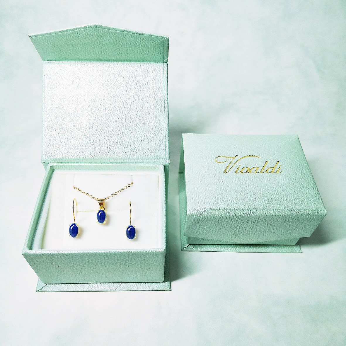 夜空のブルー。ラピスラズリ　フックピアス&ネックレス 2点セット　[送料無料]