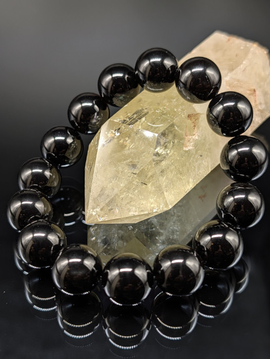 【最高品質・鑑別済み・最強守護】モリオン・14mm ブレスレット