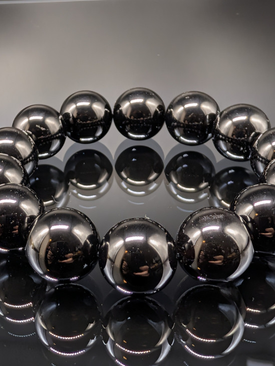 【最高品質・鑑別済み・最強守護】モリオン・16mm  黒水晶 ブレスレット
