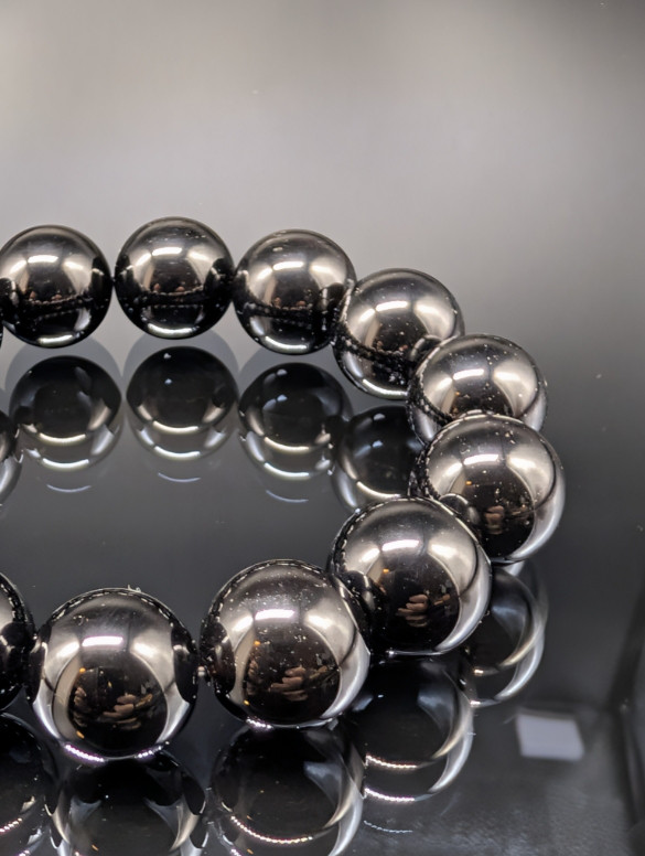 【最高品質・鑑別済み・最強守護】モリオン・16mm  黒水晶 ブレスレット
