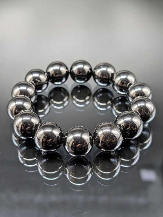 【最高品質・鑑別済み・最強守護】モリオン・16mm  黒水晶 ブレスレット