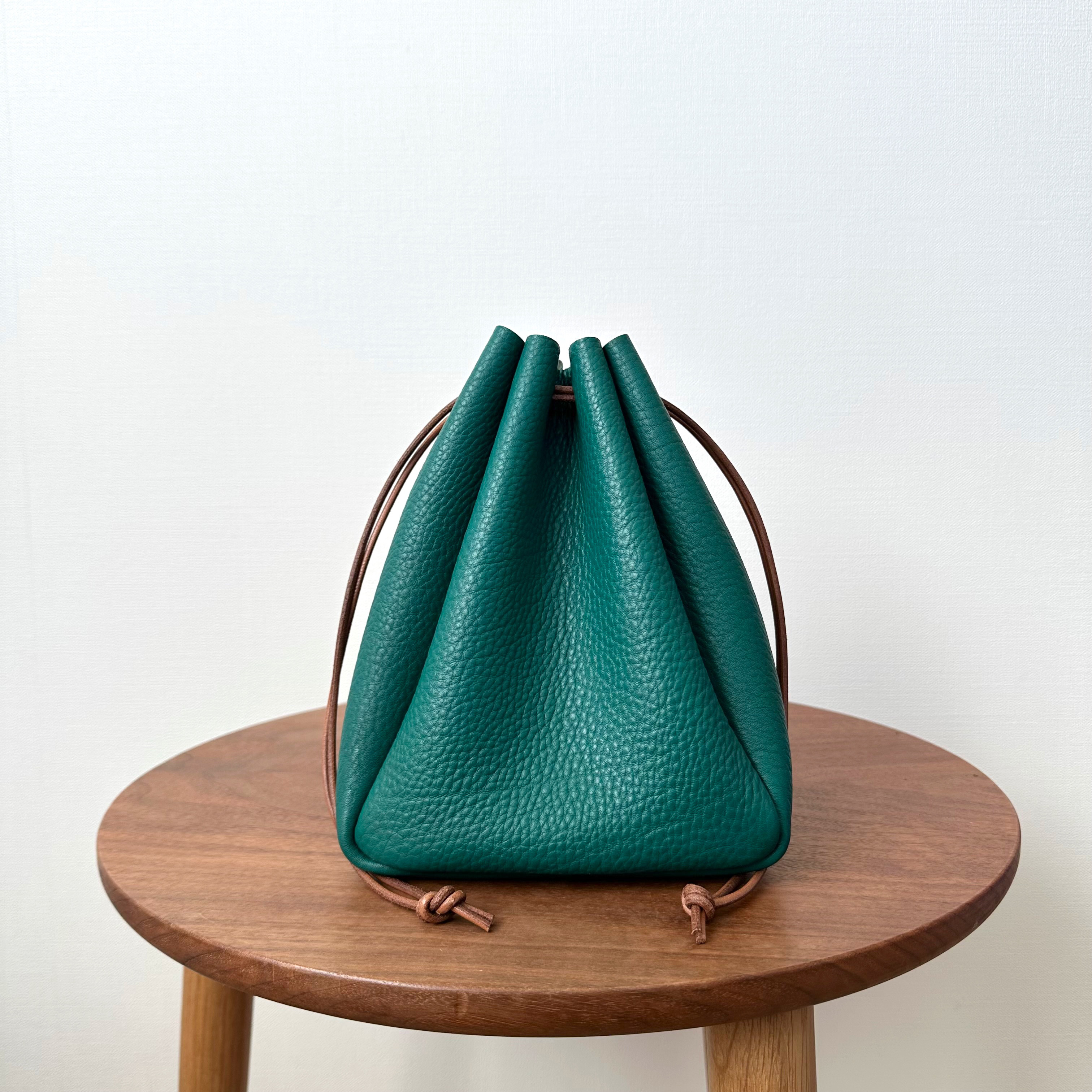 牛革巾着バッグ・グリーン 6,545円
