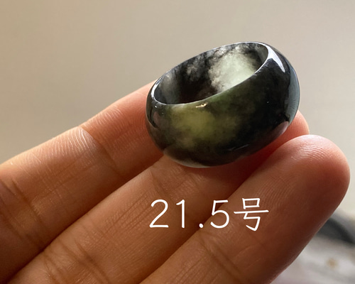 L15-19 広幅 氷糯種 黒翡翠 21.5号 グアテマラ産 A貨 本翡翠 くりぬき