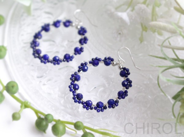 ＊ ラピスラズリ リース＊ ピアス/ SV925