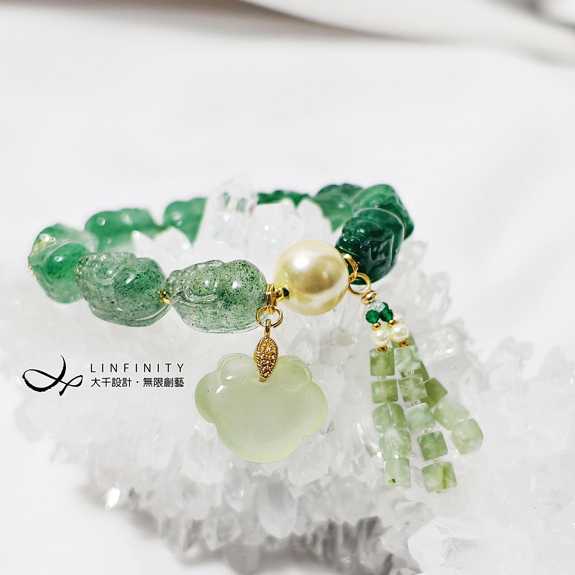 ✦❀ 新年をお迎えください | 宝石 50% オフ ❀✦ 最高級グリーンストロベリークリスタル貔貅グラデーション秀岩翡翠如意ゴー