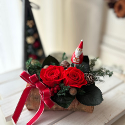 受注制作)レッドローズ ラウンドブーケ 赤バラ ブートニア付き