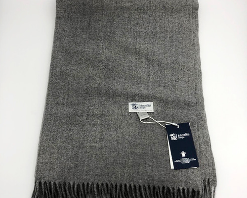 ジョンストンズ 大判 マフラー スカーフ グレー タータンチェック