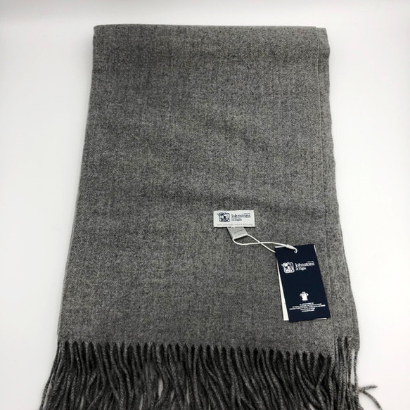 ジョンストンズ　大判　マフラー　スカーフ　ブラックスチュワート　タータンチェック ジョンストンズ 中判 マフラー スカーフ ブラックスチュワート