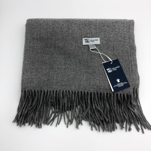 ジョンストンズ 大判 マフラー スカーフ グレー タータンチェック