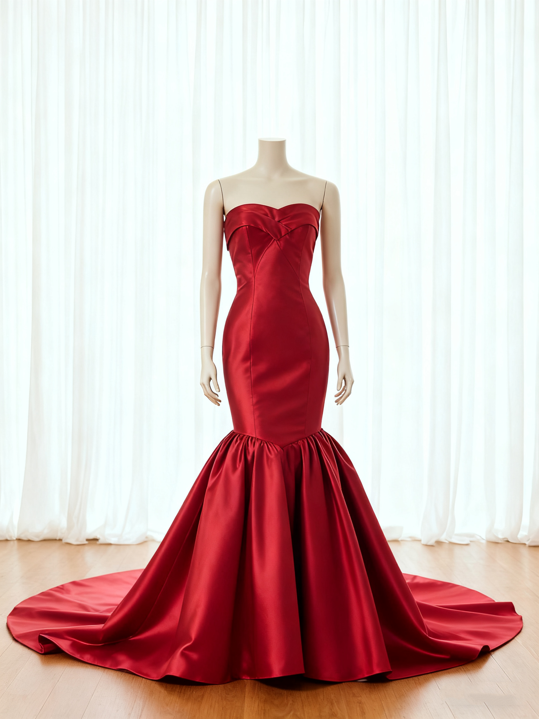 送料無料！カラードレス ボルドー色 マーメイドライン 優雅なシルエット ビスチェドレス エレガント アンティークなドレス